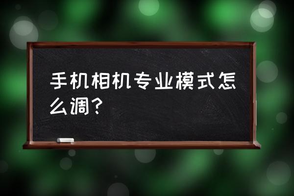 如何用手机相机专业模式 手机相机专业模式怎么调? 如何用手机相机专业模式 手机相机专业模式怎么调?