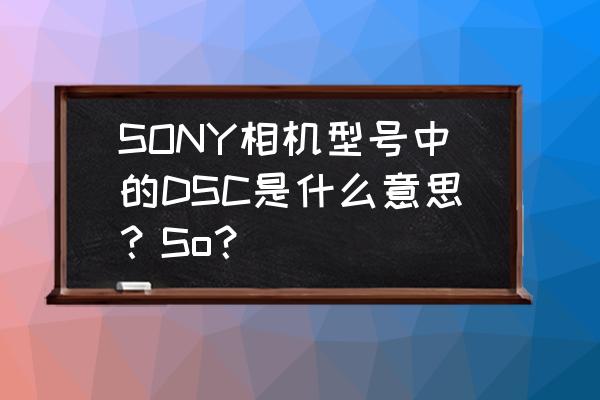 数码相机dsc什么意思 SONY相机型号中的DSC是什么意思?So? 数码相机dsc什么意思 SONY相机型号中的DSC是什么意思?So?