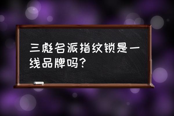 名镖智能锁好吗 三彪名派指纹锁是一线品牌吗? 名镖智能锁好吗 三彪名派指纹锁是一线品牌吗?