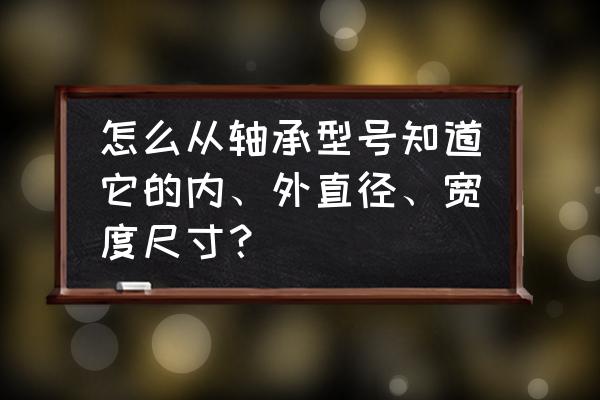 轴承的内径外径宽度怎么理解 怎么从轴承型号知道它的内、外直径、宽度尺寸? 轴承的内径外径宽度怎么理解 怎么从轴承型号知道它的内、外直径、宽度尺寸?
