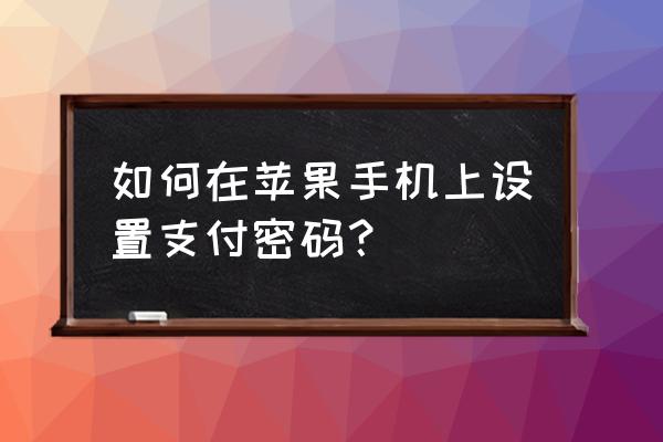 苹果手机支付宝怎样设置密码锁 如何在苹果手机上设置支付密码? 苹果手机支付宝怎样设置密码锁 如何在苹果手机上设置支付密码?